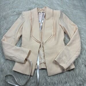 NWT House of CB London Women's XS Peach Drew Stretch Crepe Blazer